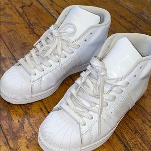 Women’s Adidas superstar hi top shoes